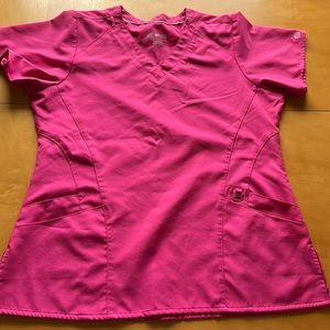 Wonder wink, bright pink women’s scrub top